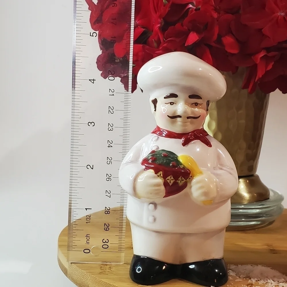 Salt & Pepper Shakers Chubby Italian Chef Jennifer Brinley Ceramic Cooking S&P